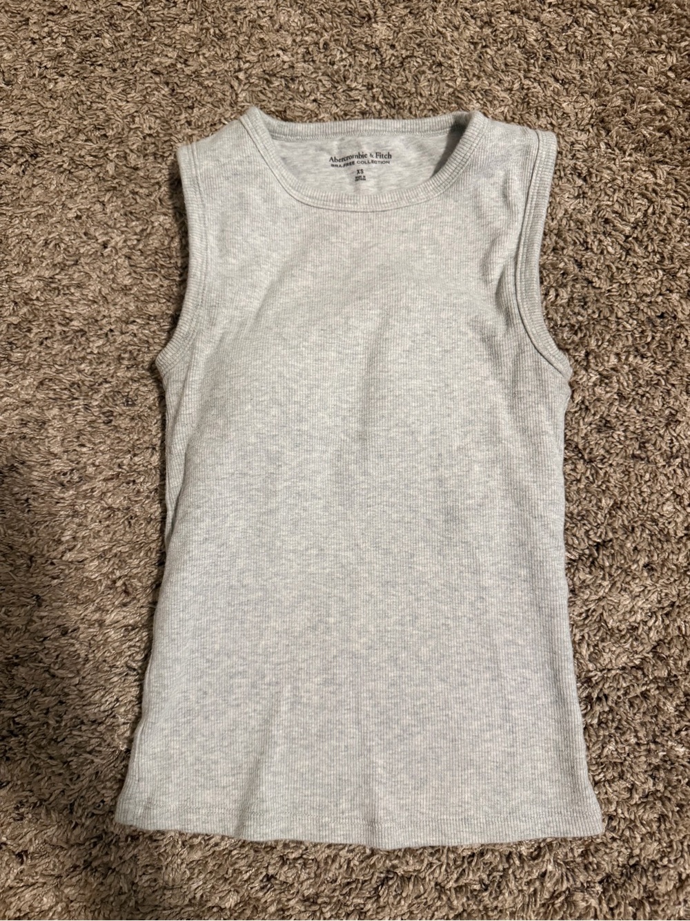 Abercrombie & Fitch Light Gray Ribbed Crewneck Tank